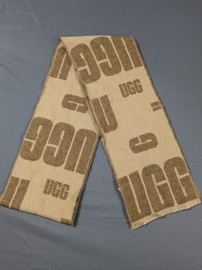 UGG Tan Logo Jacquard Scarf